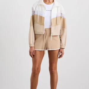 Best Aje ATHLETICA Colour Block Cropped Jacket 787 White/Natural Tan