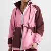 Store Aje ATHLETICA Colour Block Long Jacket 731 Burnt Burgundy/Bonbon Pink