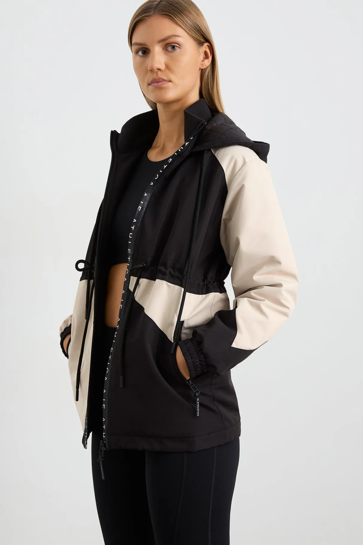colour_block_long_jacket__0-2.webp Best Aje ATHLETICA Colour Block Long Jacket 731 Black / Moonstone Grey