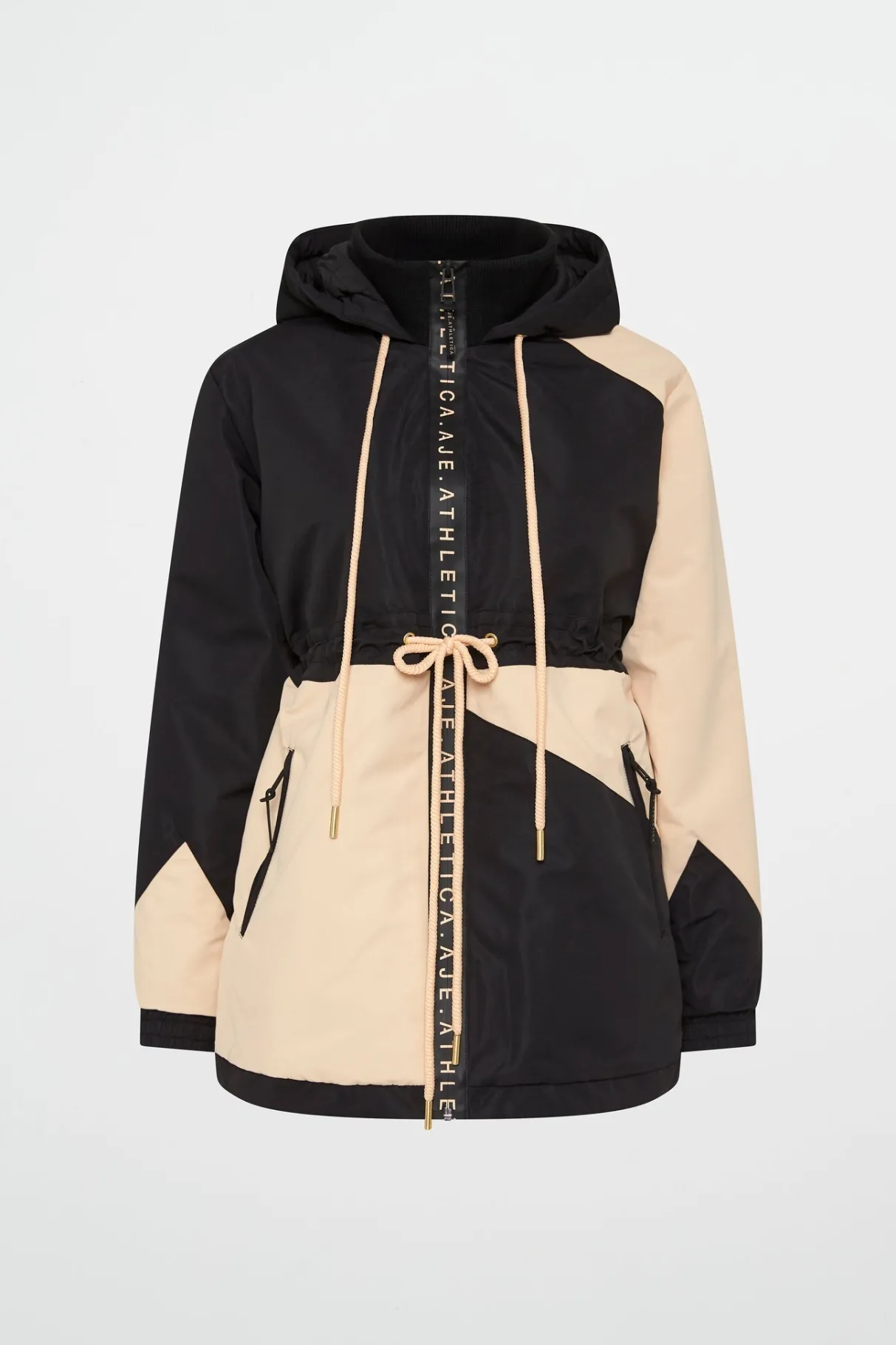 colour_block_long_jacket__1-1.webp Best Sale Aje ATHLETICA Colour Block Long Jacket 731 Black/Beige