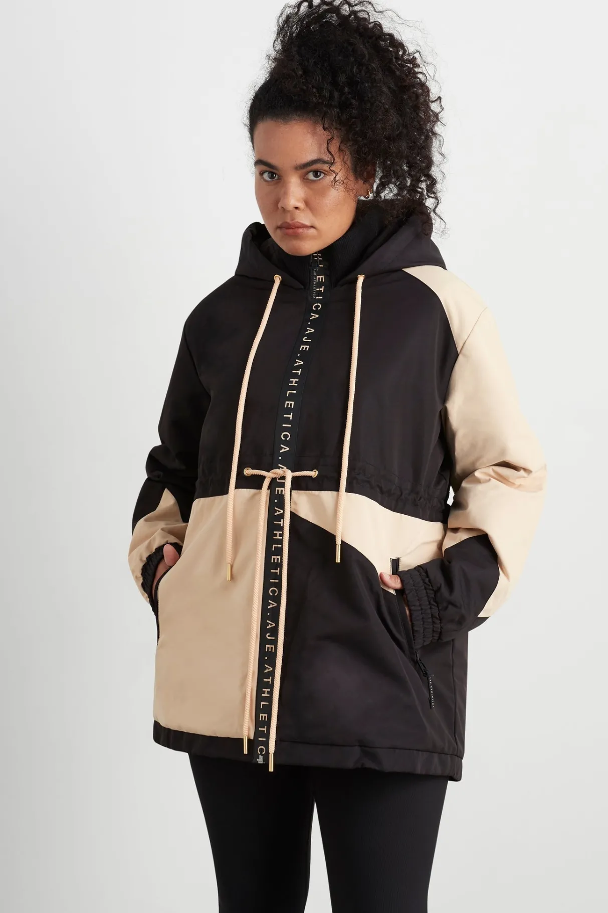 colour_block_long_jacket__11-1.webp Best Sale Aje ATHLETICA Colour Block Long Jacket 731 Black/Beige