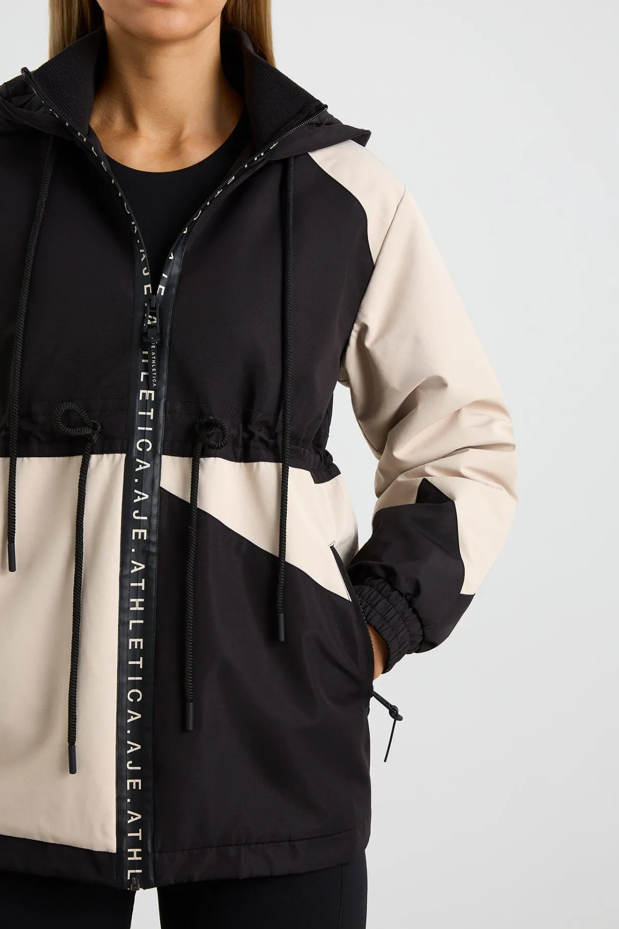 colour_block_long_jacket__3-2.webp Best Aje ATHLETICA Colour Block Long Jacket 731 Black / Moonstone Grey