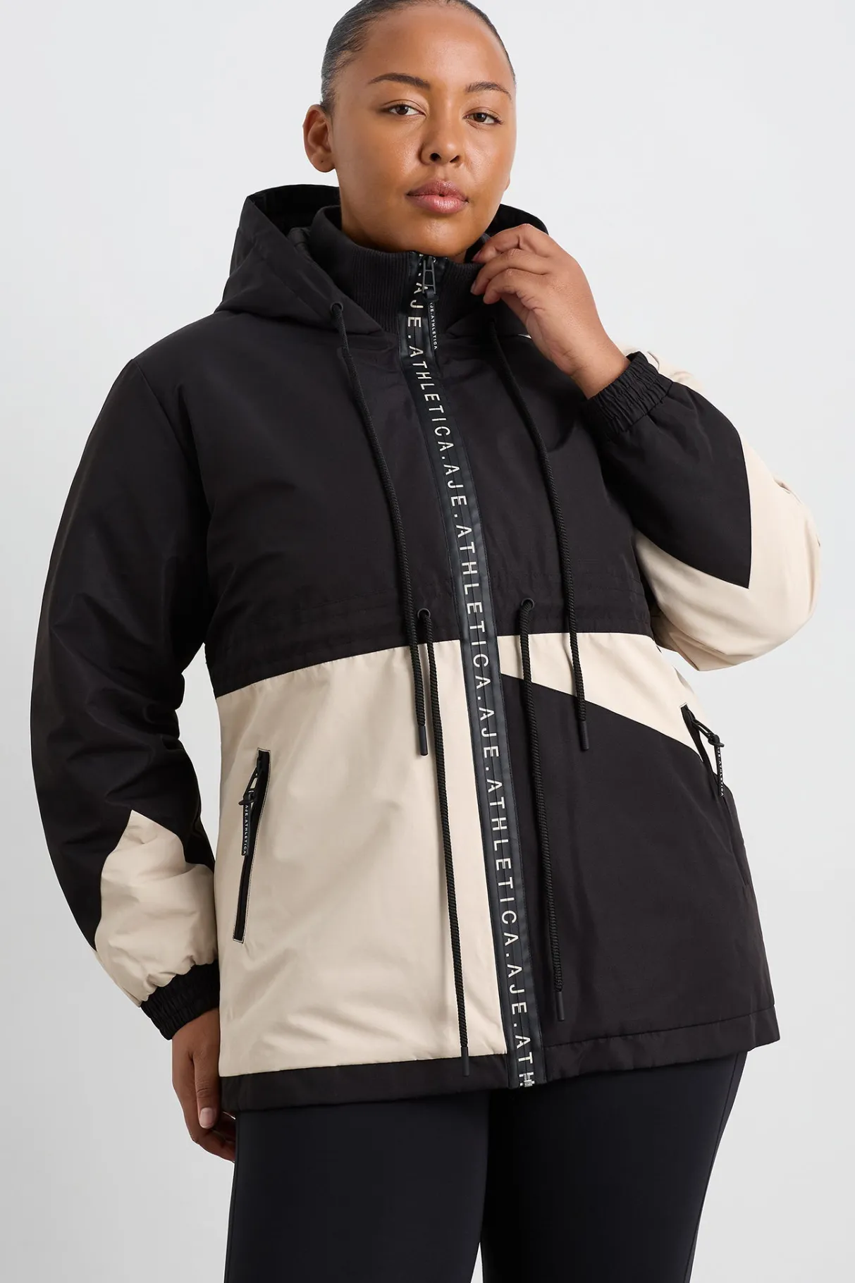 colour_block_long_jacket__9-2.webp Best Aje ATHLETICA Colour Block Long Jacket 731 Black / Moonstone Grey