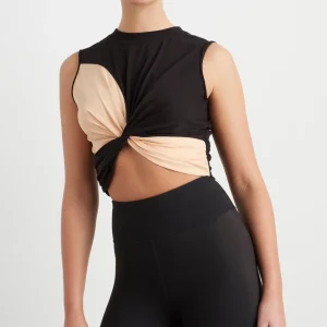 Fashion Aje ATHLETICA Colour Block Twist Tank 130 Black/Beige