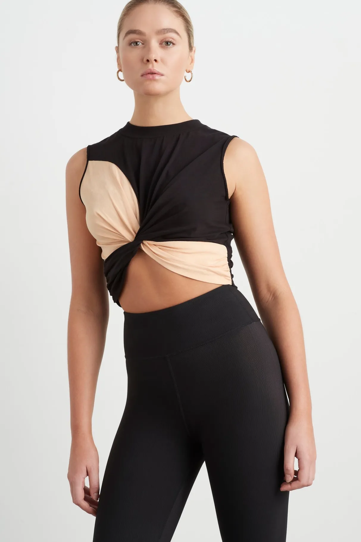 colour_block_twist_tank__0.webp Fashion Aje ATHLETICA Colour Block Twist Tank 130 Black/Beige