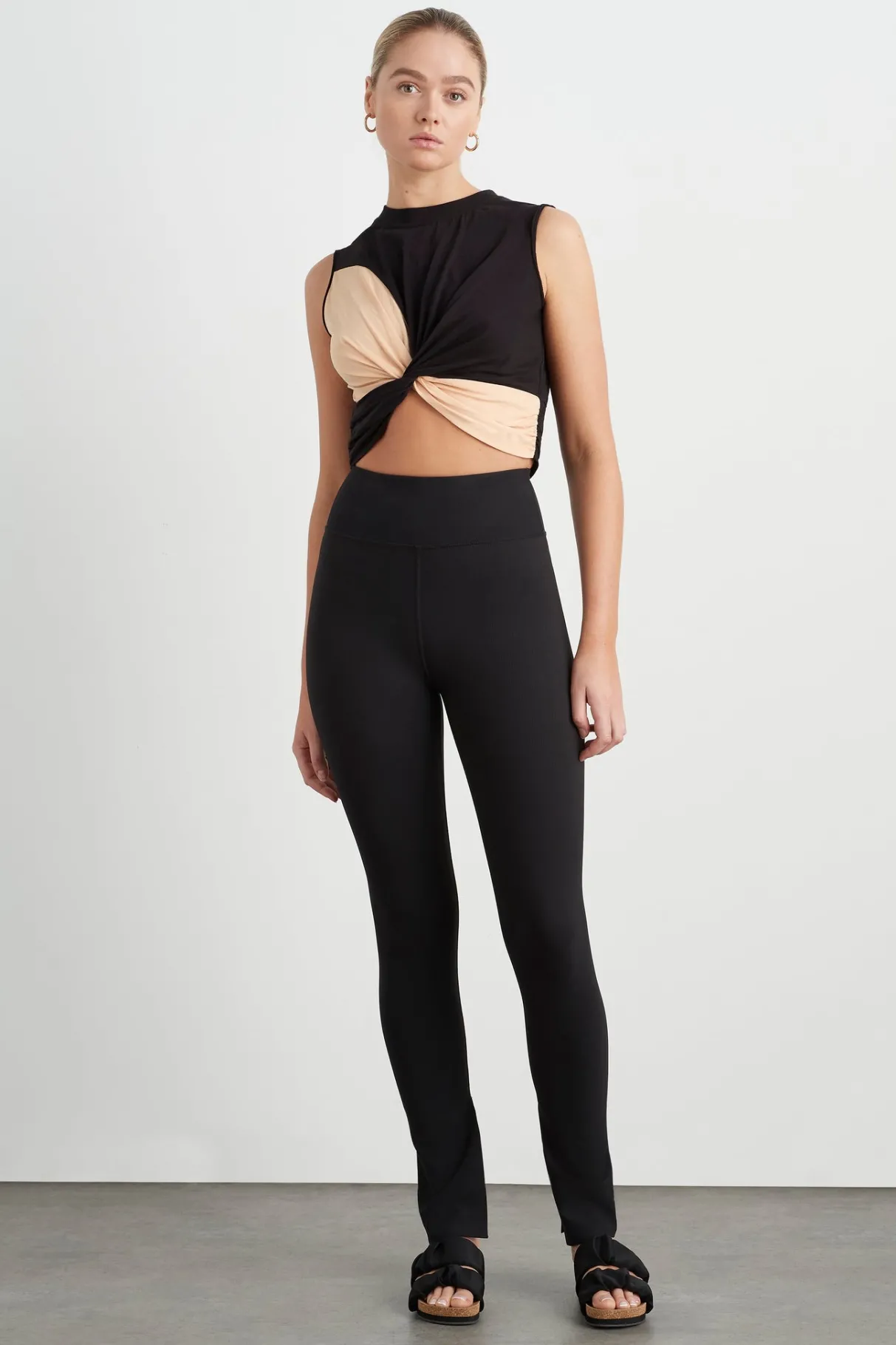 colour_block_twist_tank__2.webp Fashion Aje ATHLETICA Colour Block Twist Tank 130 Black/Beige