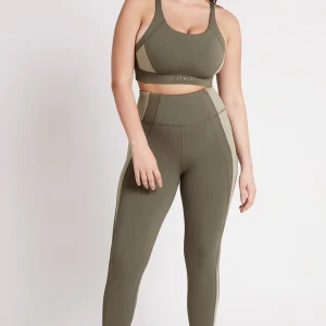 Sale Aje ATHLETICA Contrast Adjustable Strap Sports Bra 321 Forest Green/Sage