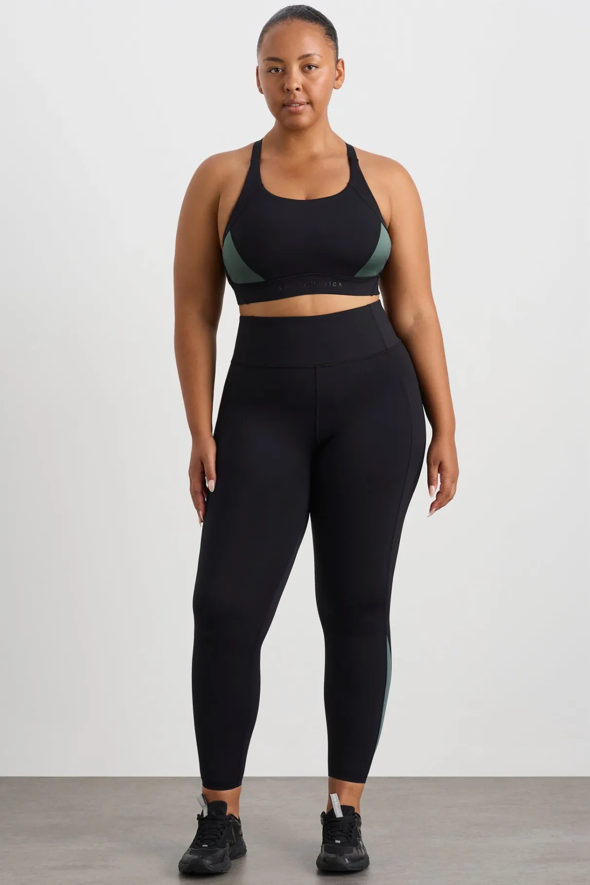 contrast_adjustable_strap_sports_bra__11-1.webp Fashion Aje ATHLETICA Contrast Adjustable Strap Sports Bra 321 Black Moss Green