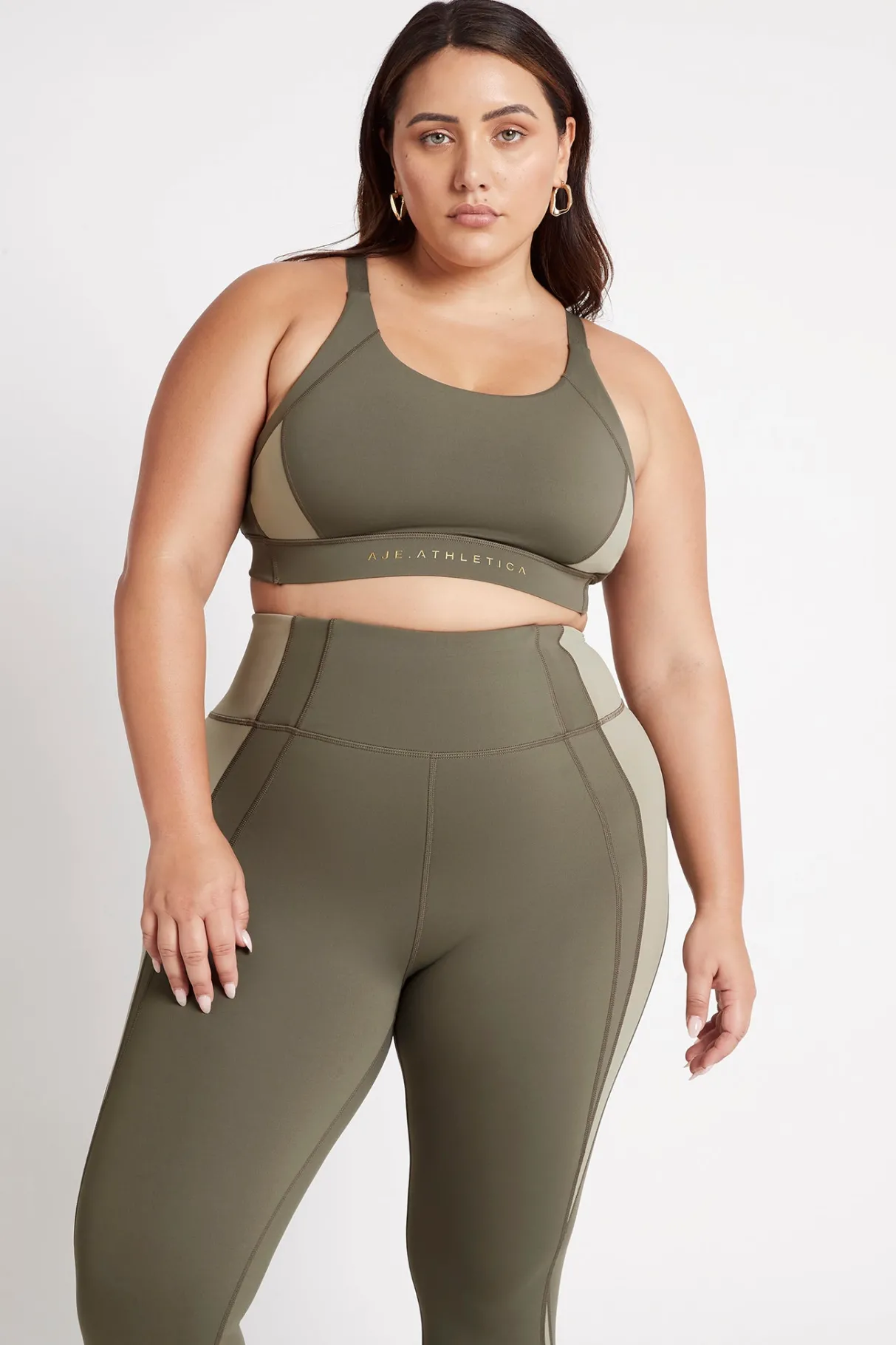 contrast_adjustable_strap_sports_bra__11.webp Sale Aje ATHLETICA Contrast Adjustable Strap Sports Bra 321 Forest Green/Sage