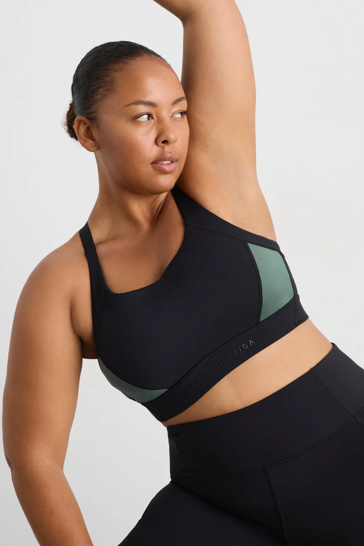 contrast_adjustable_strap_sports_bra__13-1.webp Fashion Aje ATHLETICA Contrast Adjustable Strap Sports Bra 321 Black Moss Green