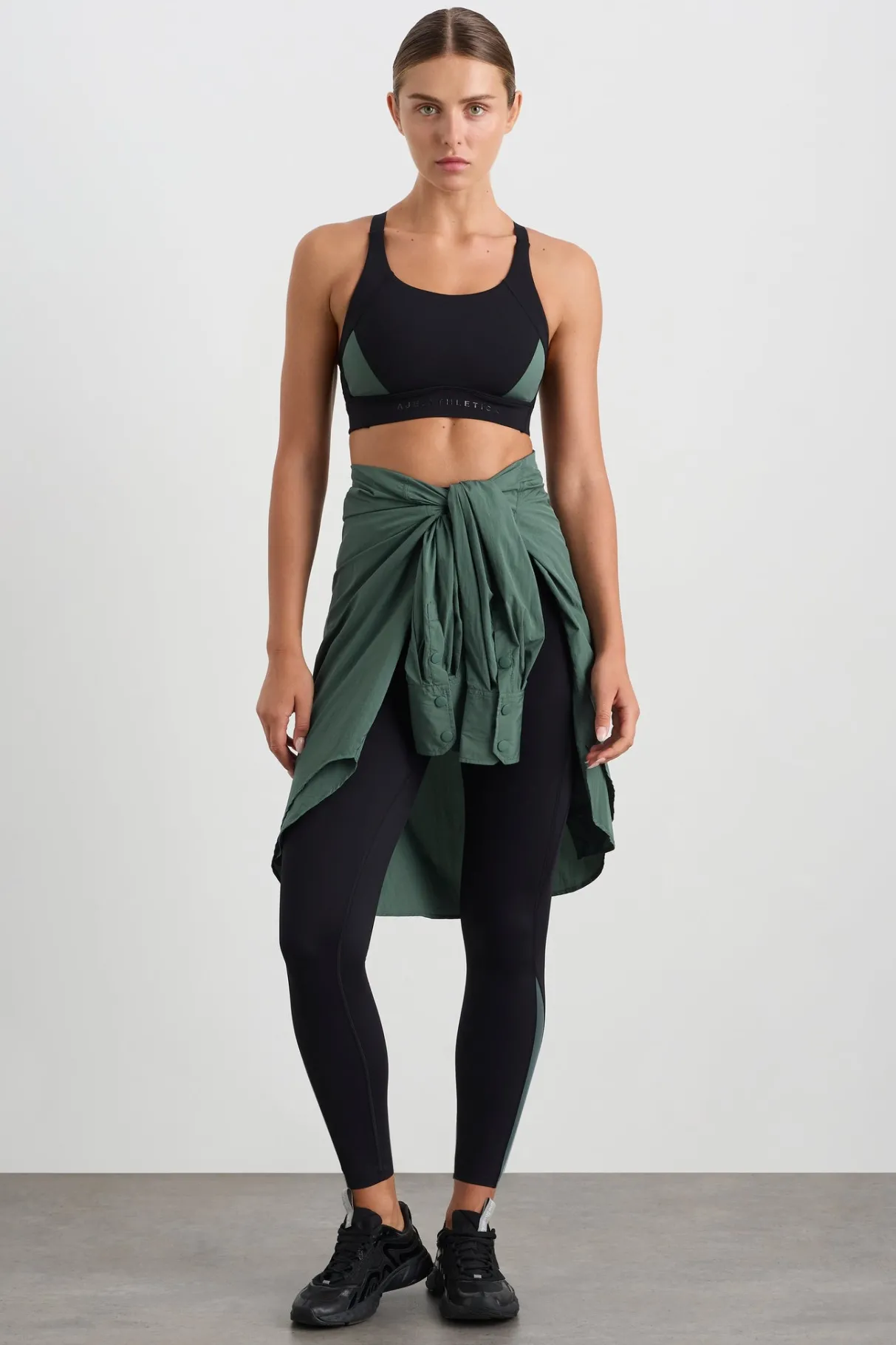 contrast_adjustable_strap_sports_bra__2-1.webp Fashion Aje ATHLETICA Contrast Adjustable Strap Sports Bra 321 Black Moss Green