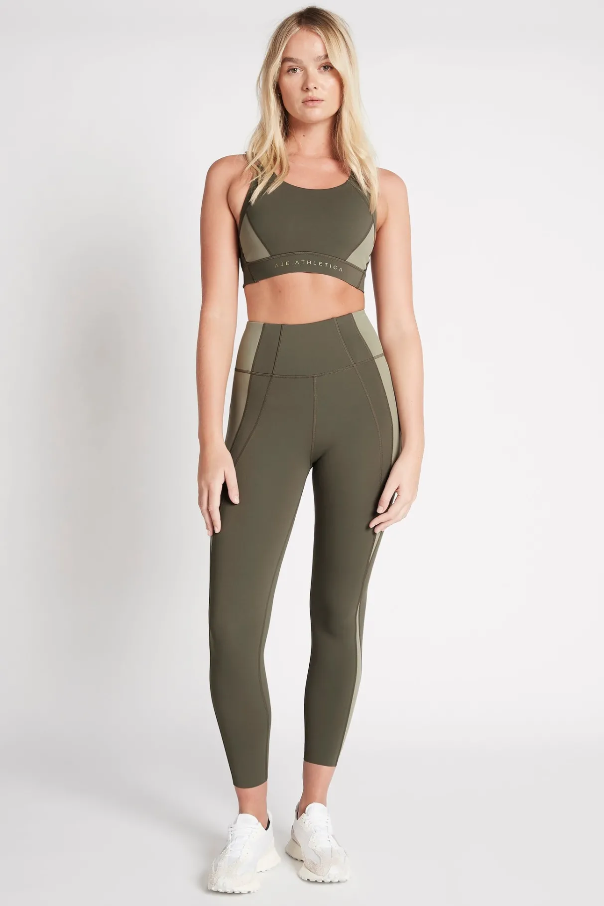 contrast_adjustable_strap_sports_bra__5.webp Sale Aje ATHLETICA Contrast Adjustable Strap Sports Bra 321 Forest Green/Sage