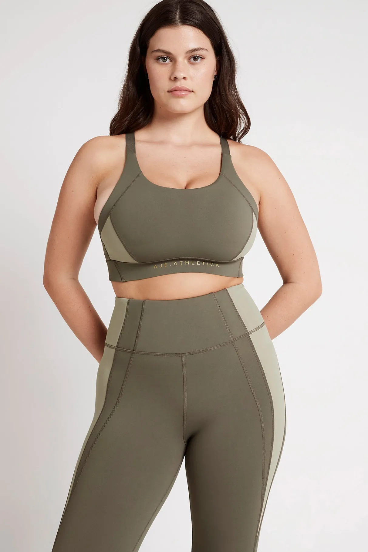contrast_adjustable_strap_sports_bra__6.webp Sale Aje ATHLETICA Contrast Adjustable Strap Sports Bra 321 Forest Green/Sage