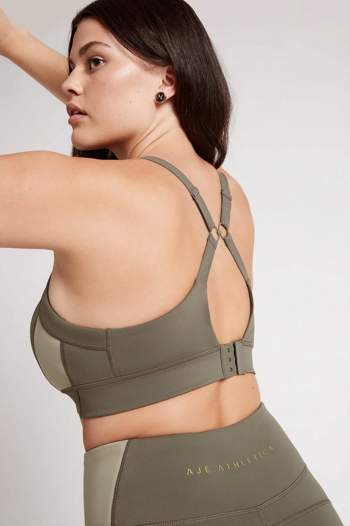 contrast_adjustable_strap_sports_bra__8.webp Sale Aje ATHLETICA Contrast Adjustable Strap Sports Bra 321 Forest Green/Sage