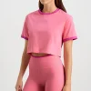 Clearance Aje ATHLETICA Contrast Bind Logo Tee 110 Deep Blush