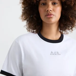 Online Aje ATHLETICA Contrast Bind Logo Tee 110 White/Black