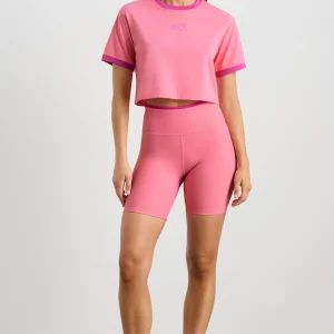 Clearance Aje ATHLETICA Contrast Bind Logo Tee 110 Deep Blush