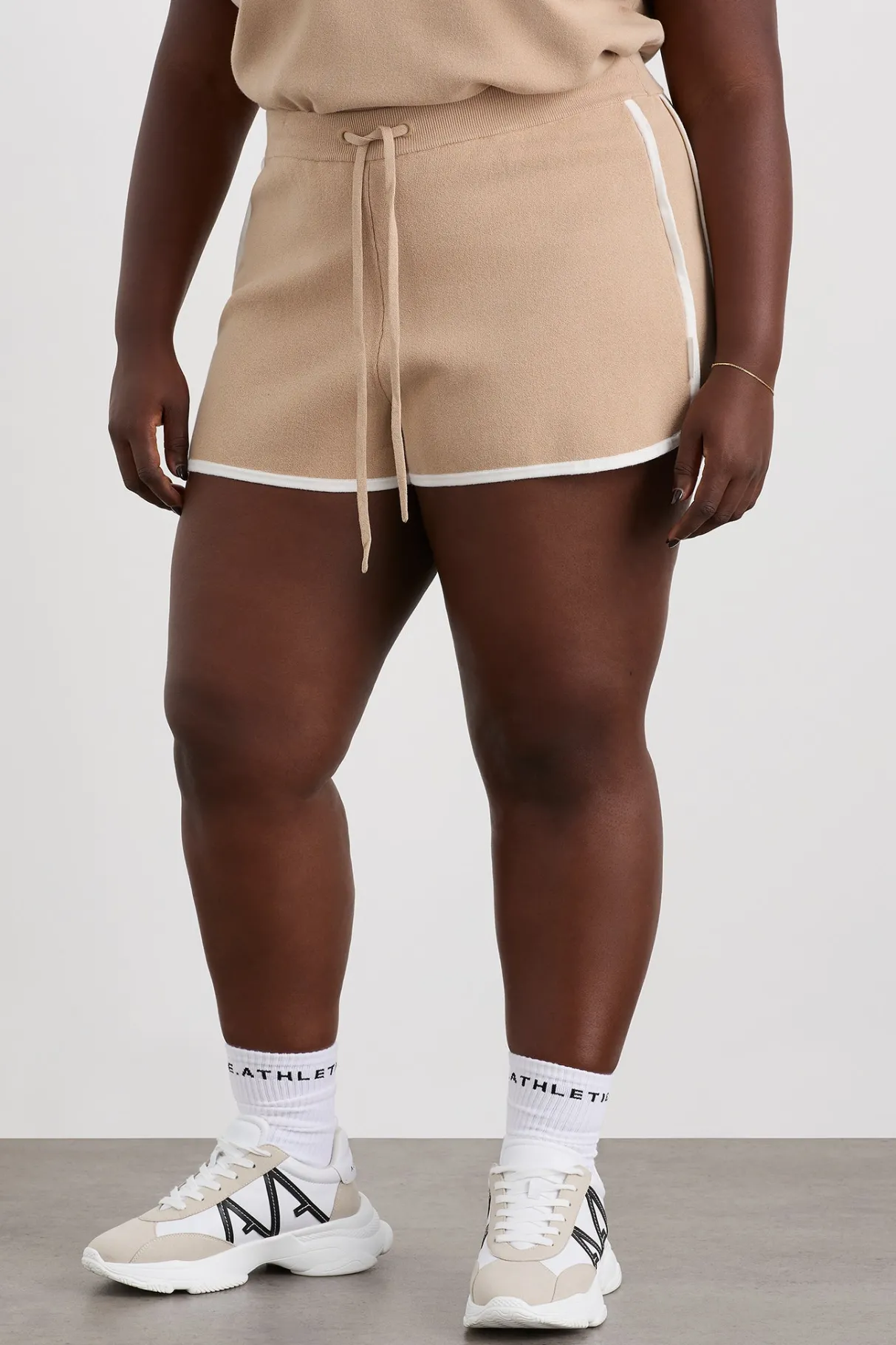 contrast_knit_short__11.webp Best Sale Aje ATHLETICA Contrast Knit Short 603 Natural Tan