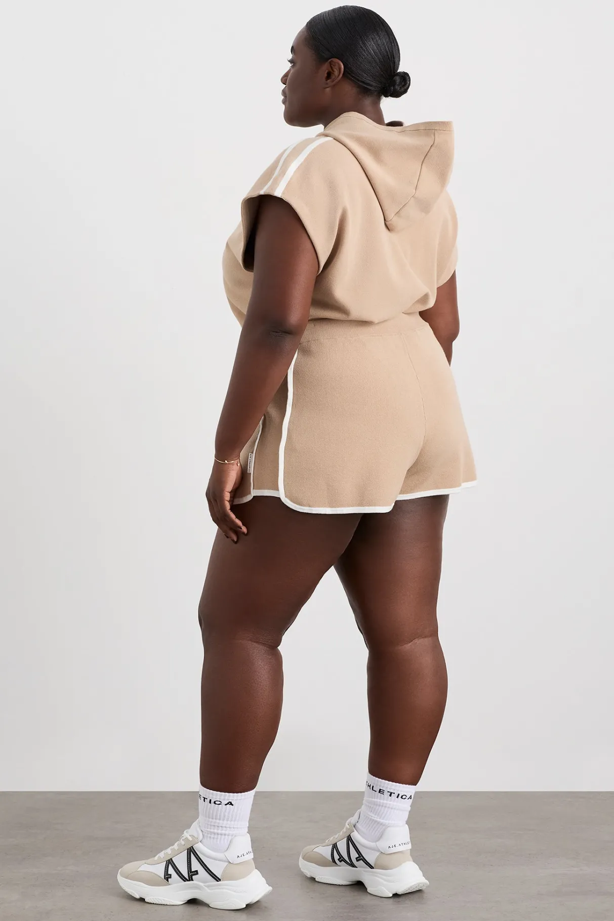 contrast_knit_short__13.webp Best Sale Aje ATHLETICA Contrast Knit Short 603 Natural Tan