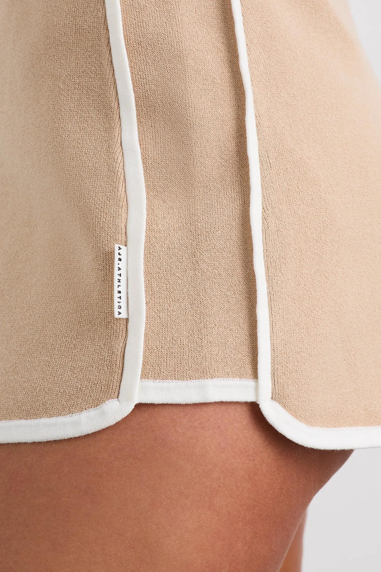 contrast_knit_short__4.webp Best Sale Aje ATHLETICA Contrast Knit Short 603 Natural Tan