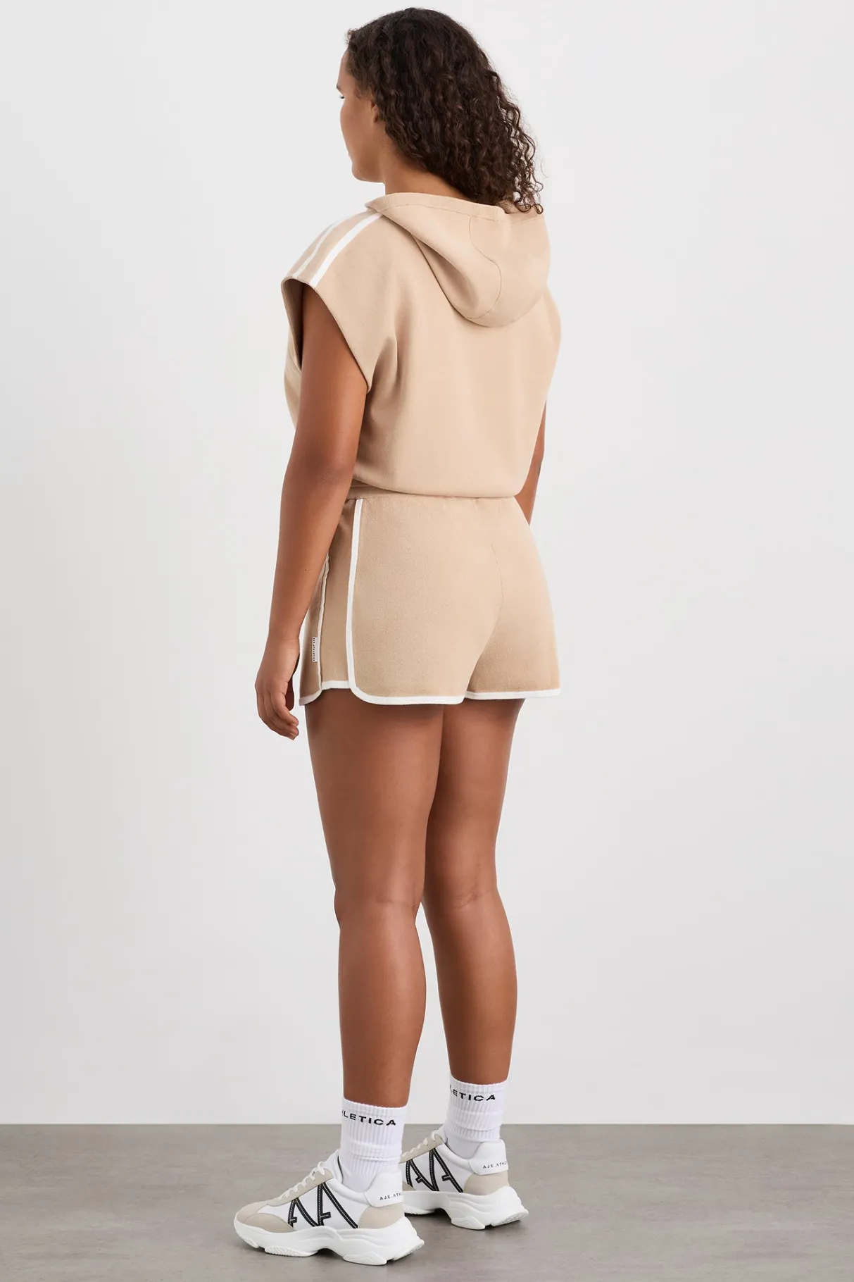 contrast_knit_short__9.webp Best Sale Aje ATHLETICA Contrast Knit Short 603 Natural Tan