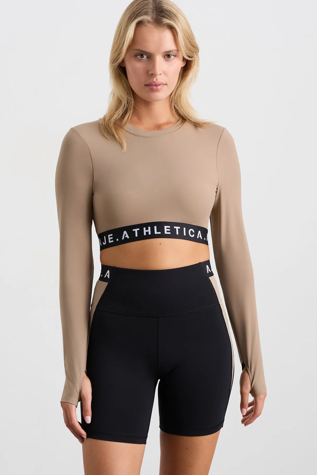 contrast_layered_crop_top__0.webp Shop Aje ATHLETICA Contrast Layered Crop Top 380 Dune/Winter White