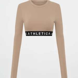 Shop Aje ATHLETICA Contrast Layered Crop Top 380 Dune/Winter White