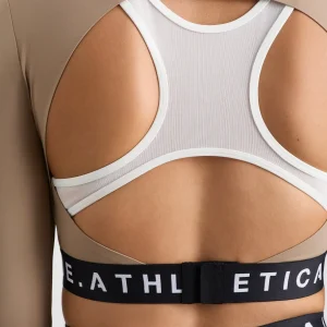 Shop Aje ATHLETICA Contrast Layered Crop Top 380 Dune/Winter White