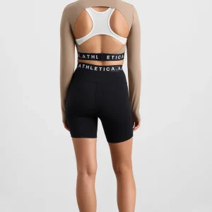 Shop Aje ATHLETICA Contrast Layered Crop Top 380 Dune/Winter White