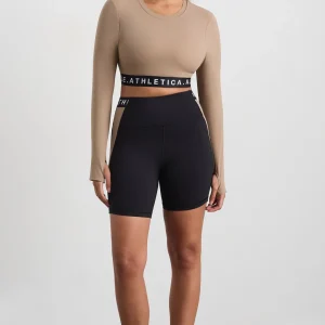 Shop Aje ATHLETICA Contrast Layered Crop Top 380 Dune/Winter White