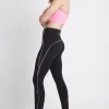Clearance Aje ATHLETICA Contrast Logo Full Length Legging 203 Black/Dahlia Pink