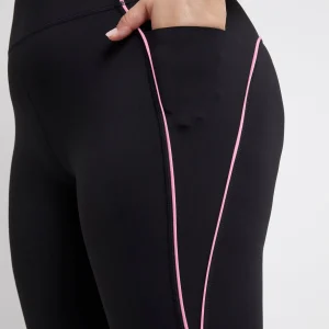 Clearance Aje ATHLETICA Contrast Logo Full Length Legging 203 Black/Dahlia Pink