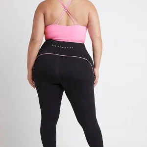 Clearance Aje ATHLETICA Contrast Logo Full Length Legging 203 Black/Dahlia Pink