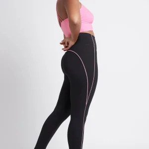 Clearance Aje ATHLETICA Contrast Logo Full Length Legging 203 Black/Dahlia Pink