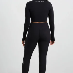 Discount Aje ATHLETICA Contrast Long Sleeve Crop Top 389 Black/White