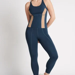 Shop Aje ATHLETICA Contrast Longline Racerback Tank 124 Midnight Blue/Beige