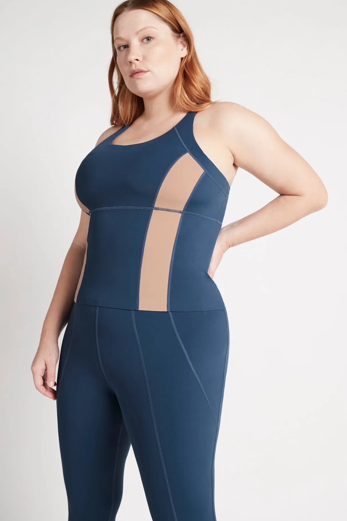 contrast_longline_racerback_tank__12.webp Shop Aje ATHLETICA Contrast Longline Racerback Tank 124 Midnight Blue/Beige