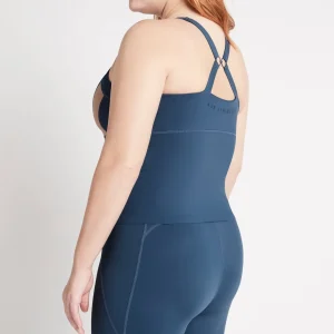 Shop Aje ATHLETICA Contrast Longline Racerback Tank 124 Midnight Blue/Beige