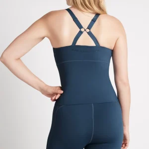 Shop Aje ATHLETICA Contrast Longline Racerback Tank 124 Midnight Blue/Beige
