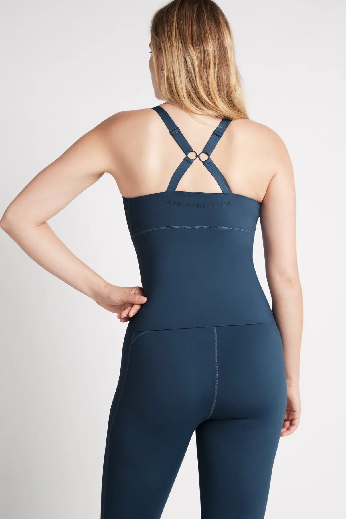 contrast_longline_racerback_tank__9.webp Shop Aje ATHLETICA Contrast Longline Racerback Tank 124 Midnight Blue/Beige