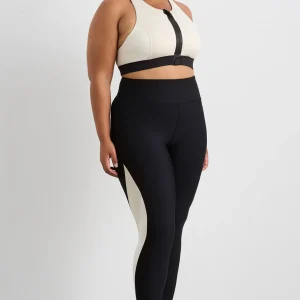Shop Aje ATHLETICA Contrast Panel Full Length Legging 232 Black / Moonstone Grey