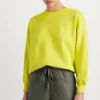 Hot Aje ATHLETICA Contrast Stitch Crew Jumper 419 Citrus Yellow