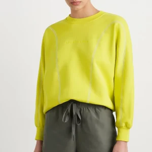 Hot Aje ATHLETICA Contrast Stitch Crew Jumper 419 Citrus Yellow