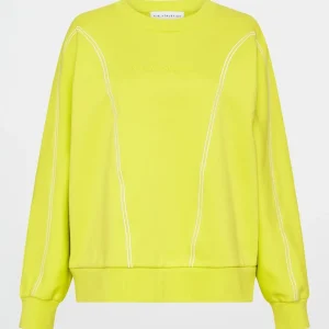 Hot Aje ATHLETICA Contrast Stitch Crew Jumper 419 Citrus Yellow