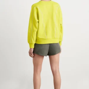 Hot Aje ATHLETICA Contrast Stitch Crew Jumper 419 Citrus Yellow