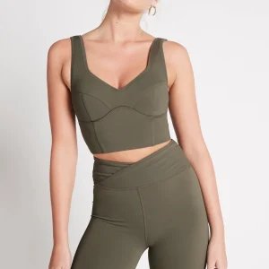 Best Aje ATHLETICA Corset Crop Top 312 Forest Green