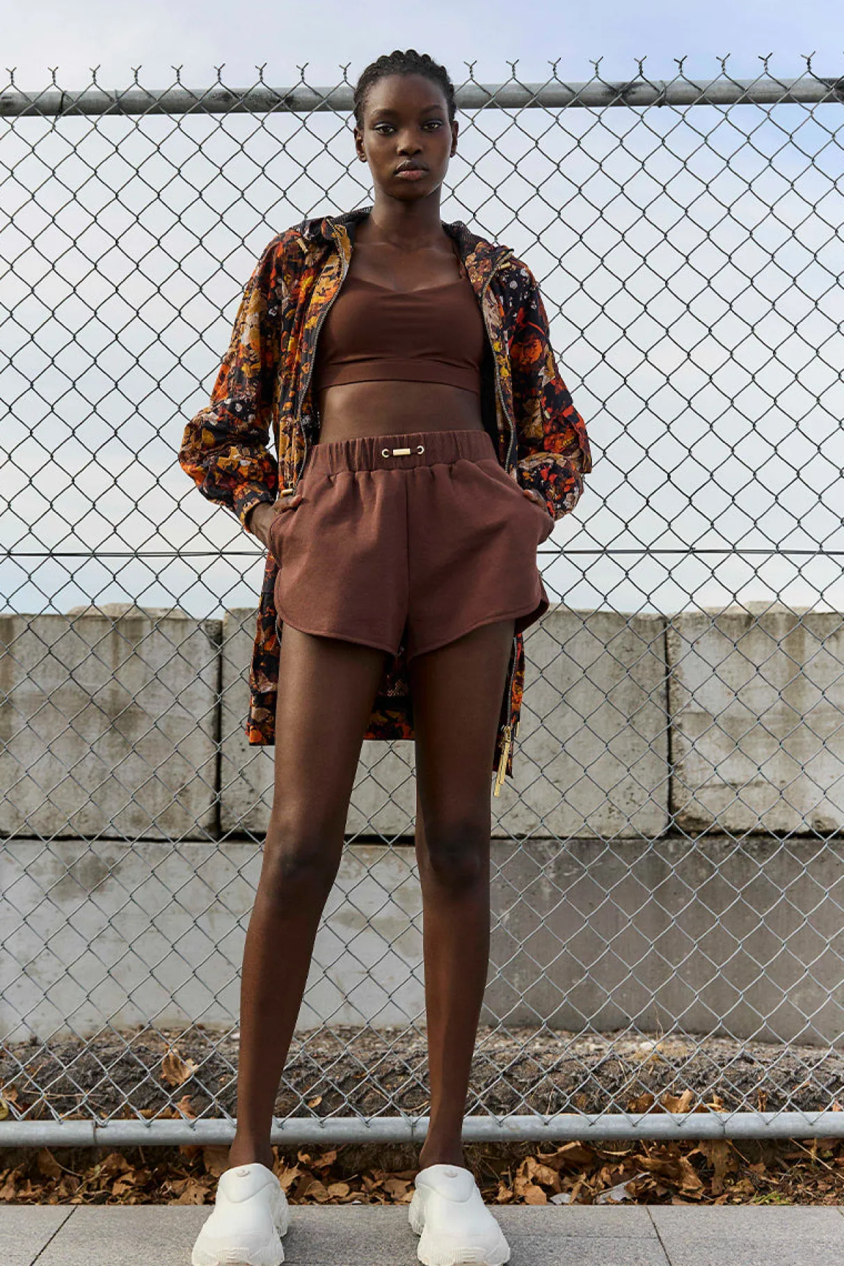 cotton_crossover_shorts__0.webp New Aje ATHLETICA Cotton Crossover Shorts 603 Dark Chocolate Brown