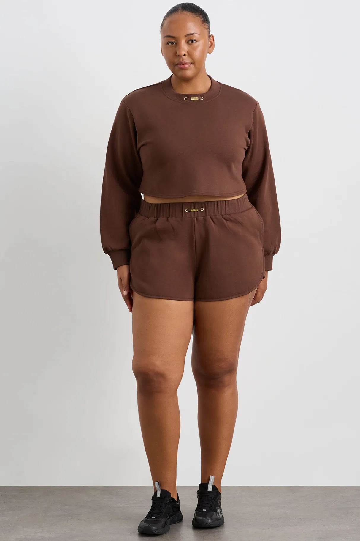 cotton_crossover_shorts__10.webp New Aje ATHLETICA Cotton Crossover Shorts 603 Dark Chocolate Brown