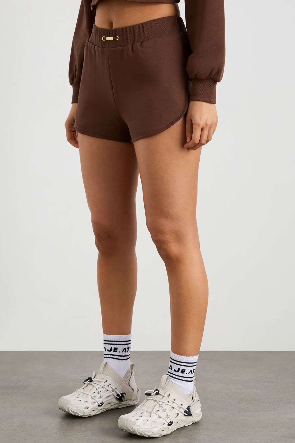 cotton_crossover_shorts__3.webp New Aje ATHLETICA Cotton Crossover Shorts 603 Dark Chocolate Brown