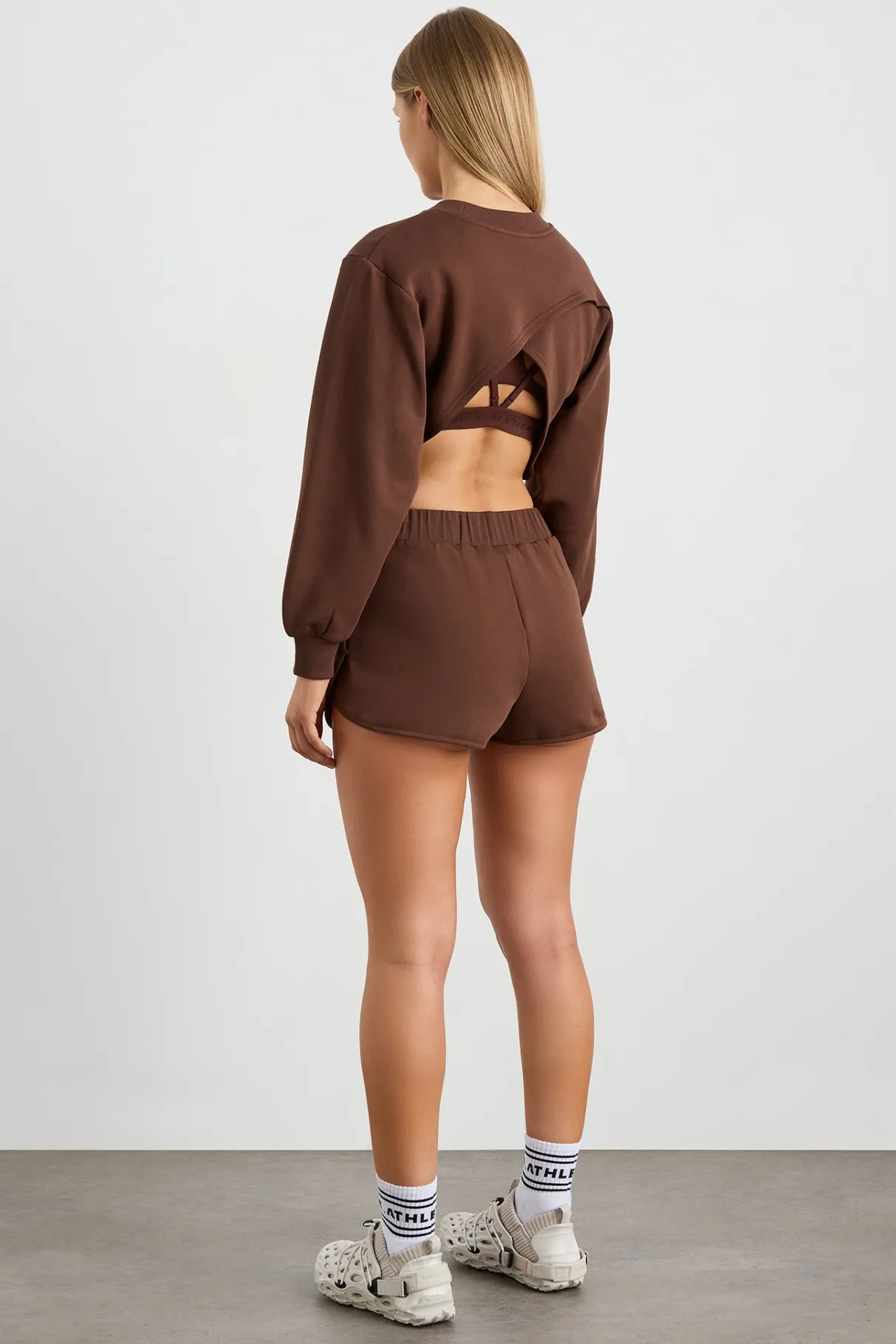 cotton_crossover_shorts__5.webp New Aje ATHLETICA Cotton Crossover Shorts 603 Dark Chocolate Brown